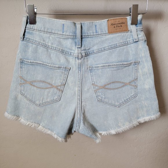 Abercrombie & Fitch Distressed Acid Wash Cutoff Denim Jean Shorts - Picture 7 of 15